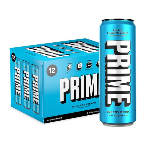 Prime Energy Drink Cans 5 Flavor Variety Pack - 200mg Caffeine, Zero Sugar,  300mg Electrolytes, Vegan - 12 Fl Oz Cans - 5 Cans